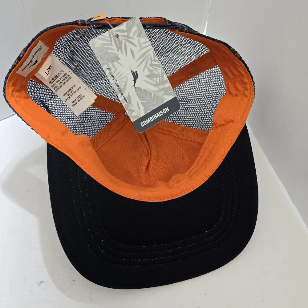 TOMMY BAHAMA kids‎ Trucker Mesh Snapback Cap Beach Print L/XL Navy NWT